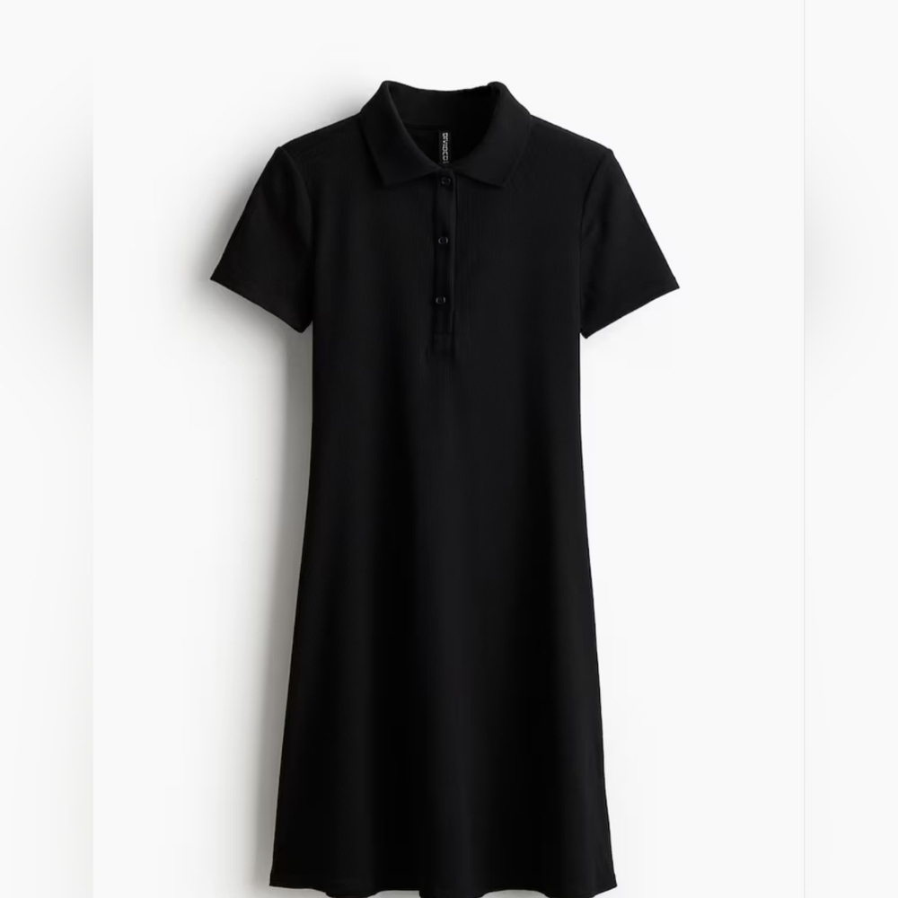 Collared Ribbed Polo Dress